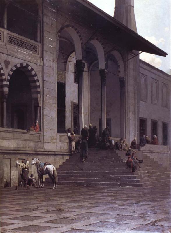 Alberto Pasini The Door of the Yeni-Djami Mosque in Constantinople Norge oil painting art